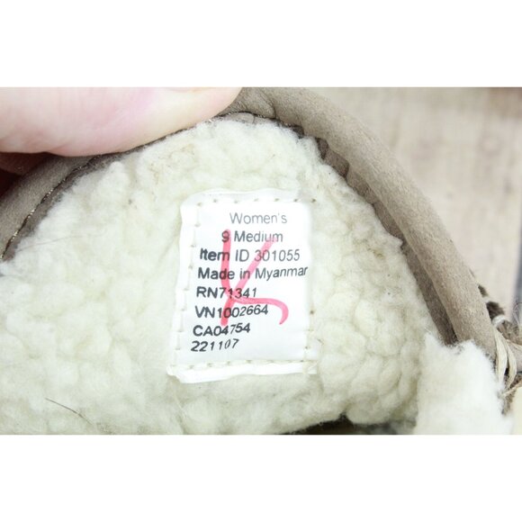 LL Bean Mountain Slippers Moccasin Suede Dark Cement Size 9 M - Picture 8 of 8